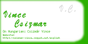 vince csizmar business card